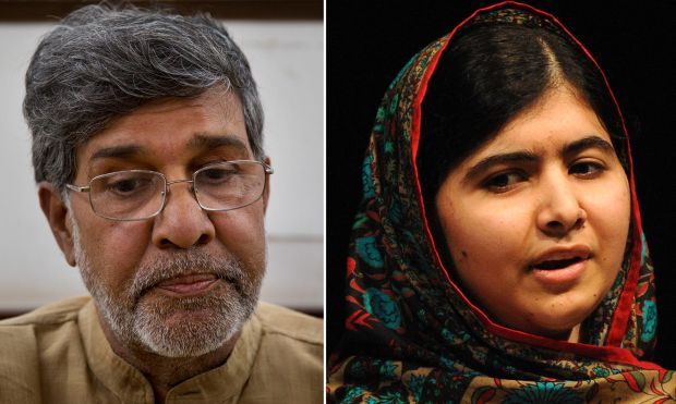 Nobel laureates Kailash Satyarthi and Malala Yousafzai . (Photo: AP/DC) Nobel laureates Kailash Satyarthi and Malala Yousafzai . (Photo: AP/DC)